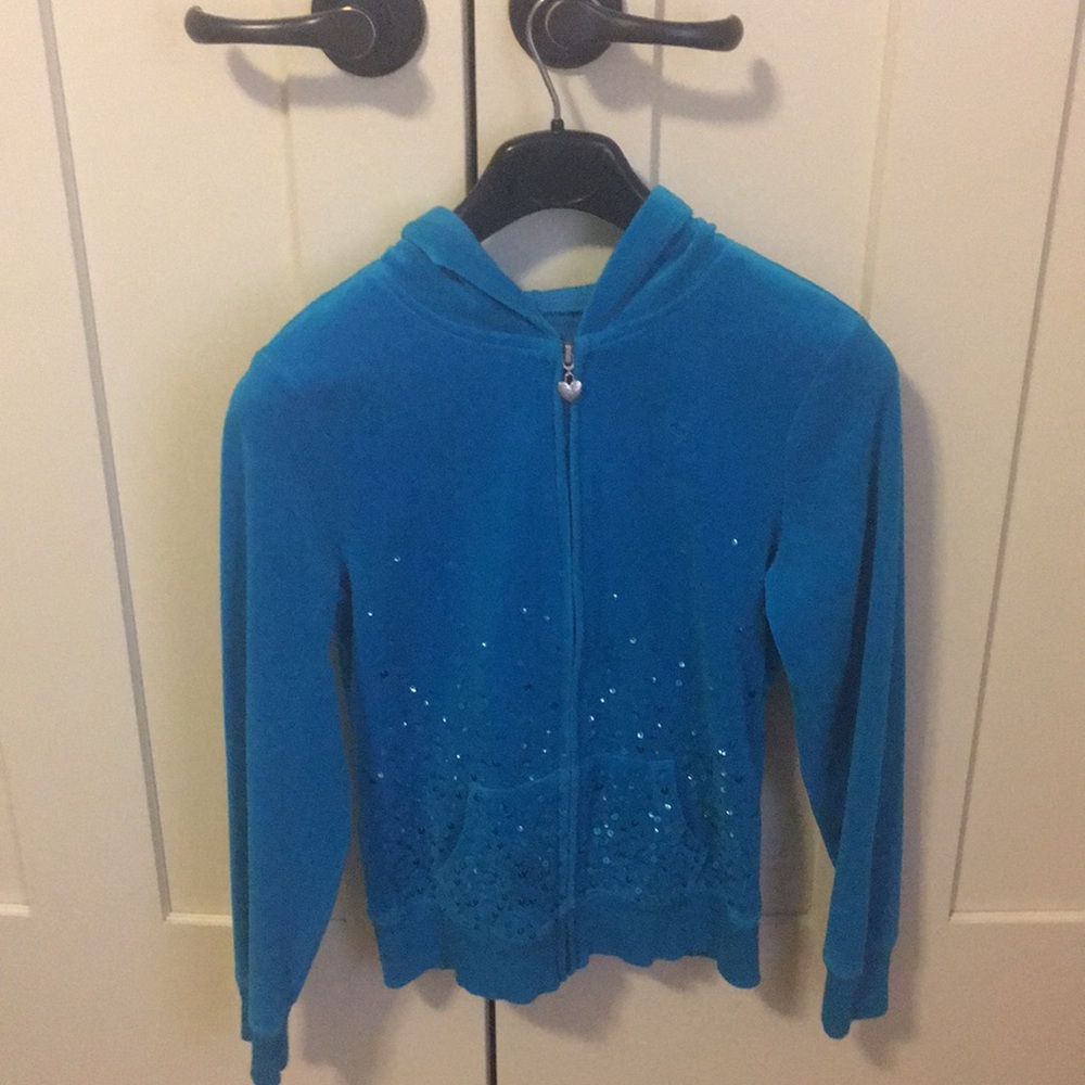 Justice Blue velvet justice sweatshirt size 12